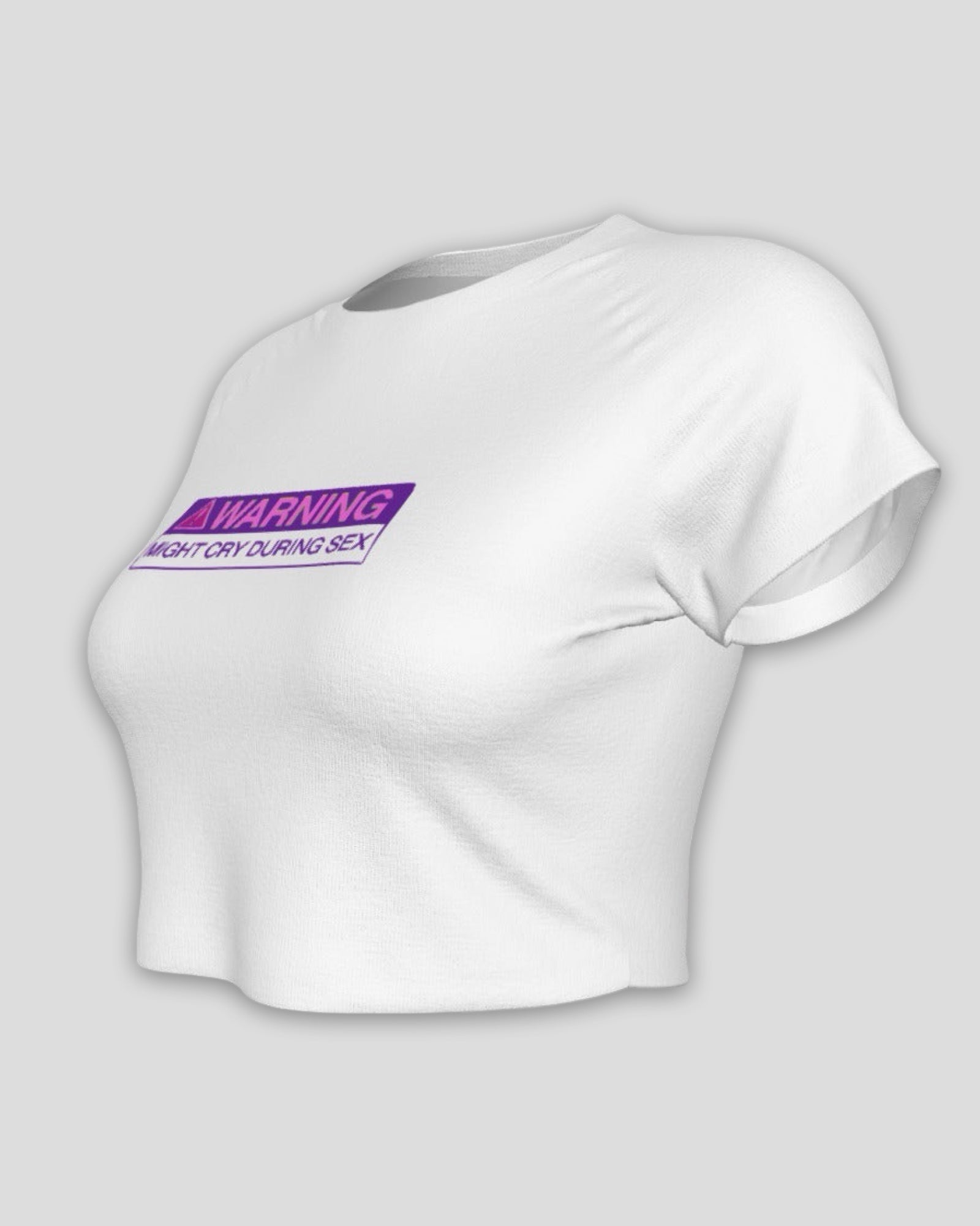 Warning Might Cry During Sex Raglan Sleeve Crop Baby Tee