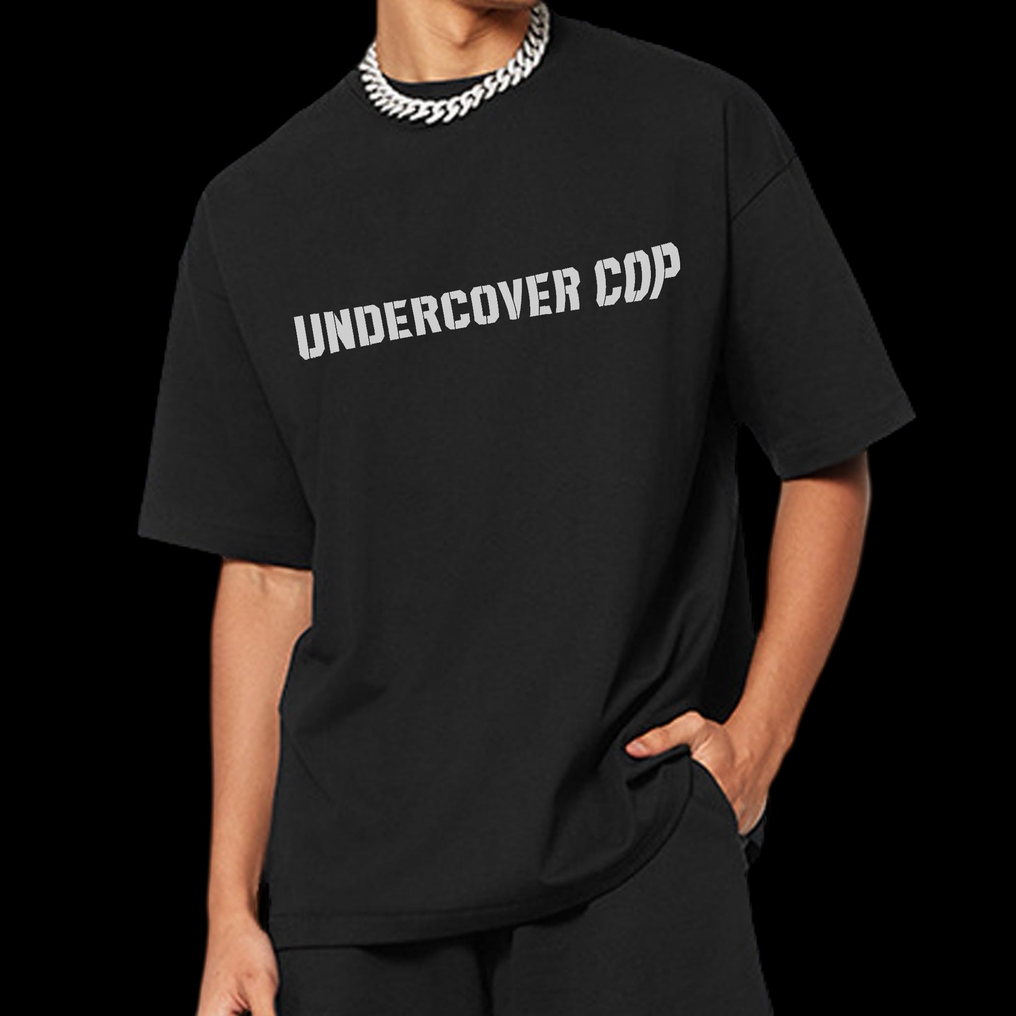 black heavyweight cotton oversized t-shirt with