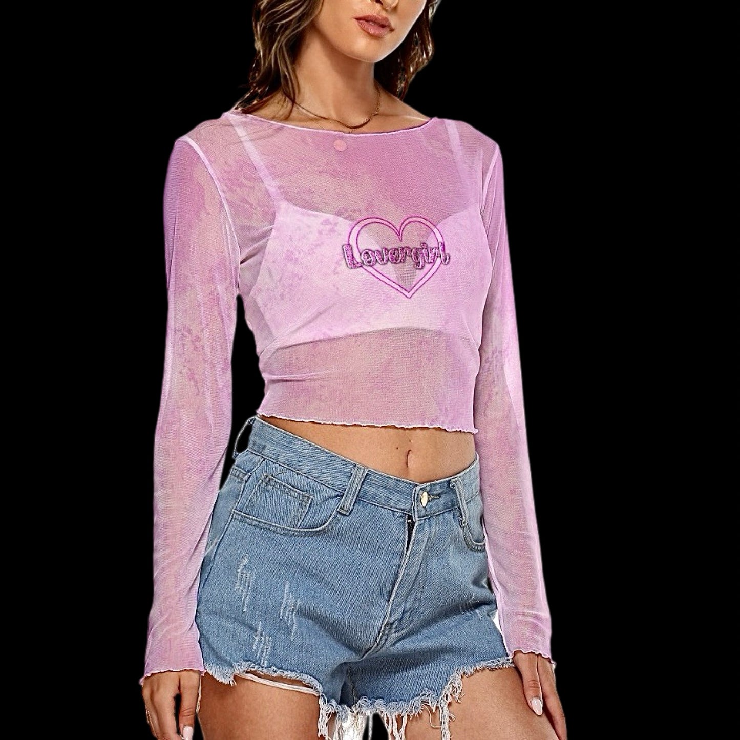 Lovergirl Sheer Mesh Crop Top