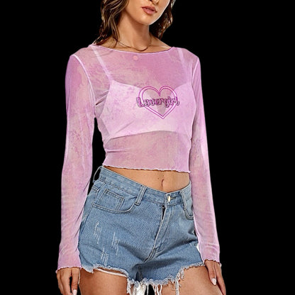 Lovergirl Sheer Mesh Crop Top