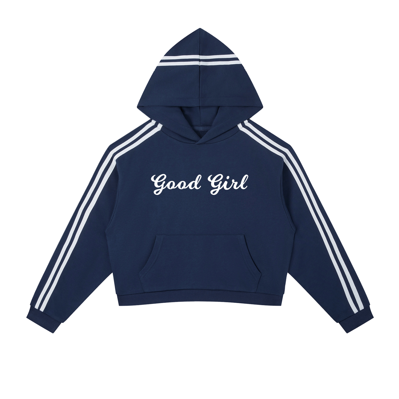 Good Girl Side Stripe Cropped Hoodie