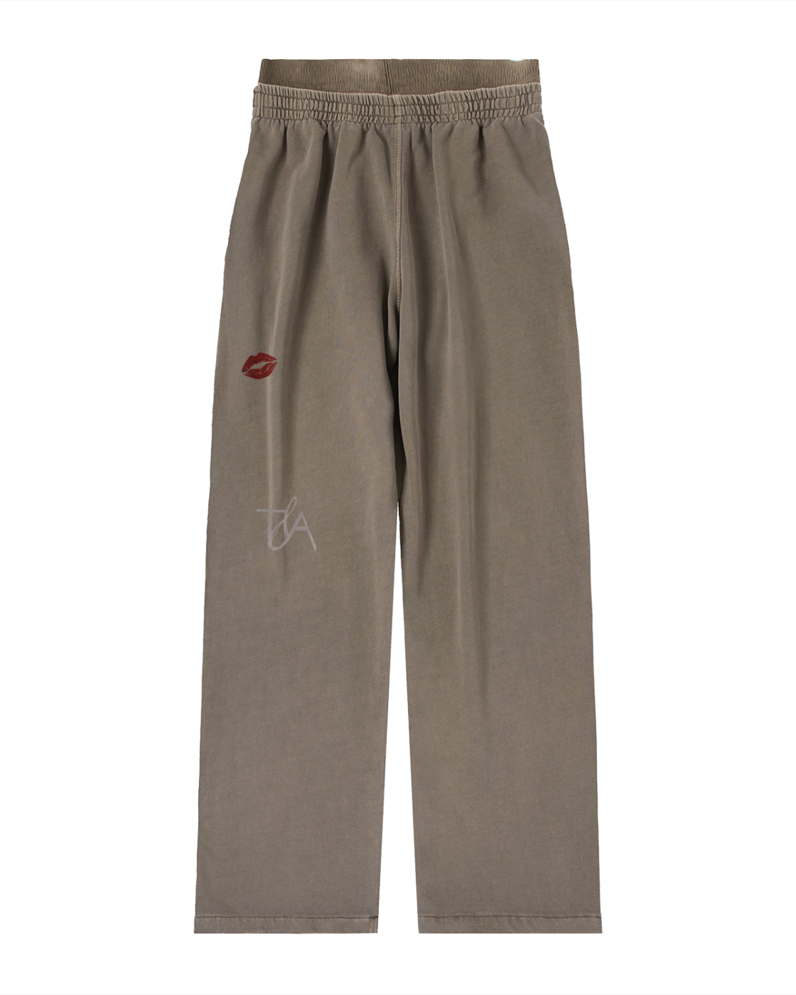 Brown pants with a logo on a white background