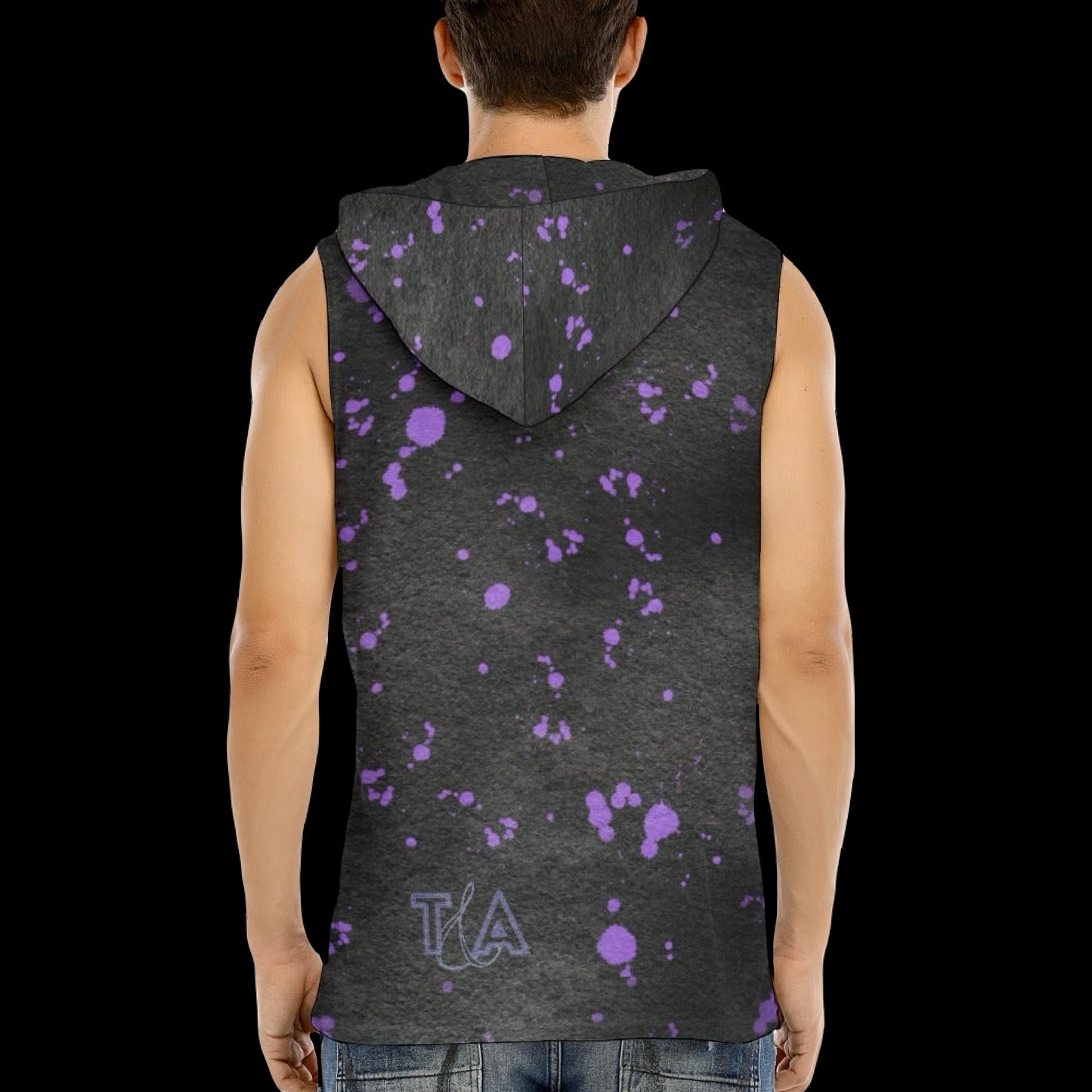 Genius Acid Wash Lightweight Sleeveless Hoodie