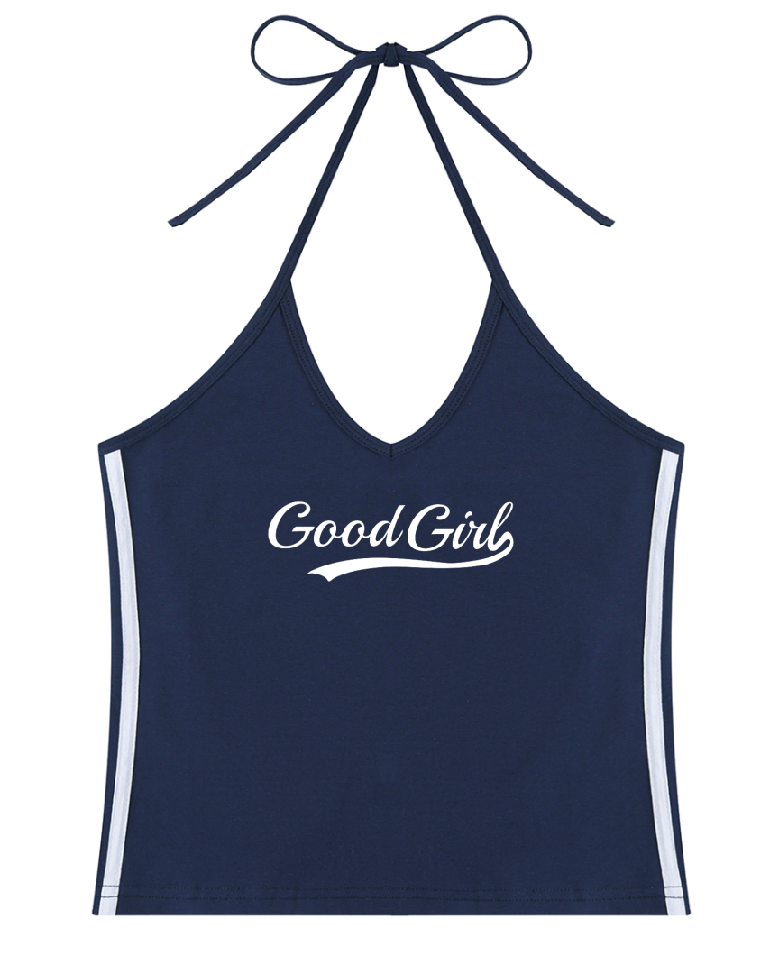 Good Girl Cotton Halter Tank Top