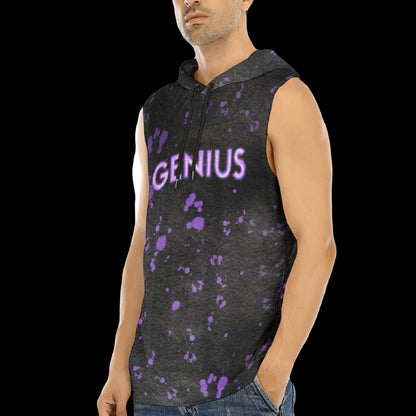 Genius Acid Wash Lightweight Sleeveless Hoodie