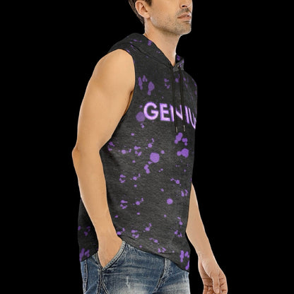 Genius Acid Wash Lightweight Sleeveless Hoodie