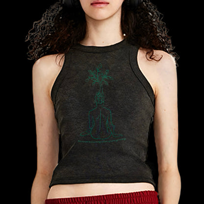 You Never Feel Strong When You're Growing Premium Snow Washed Crop Top