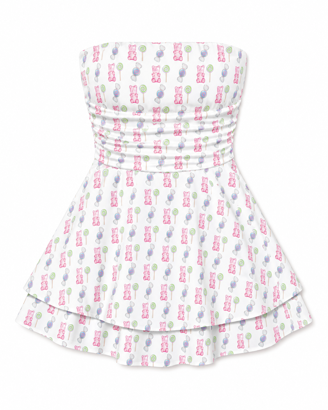 Sweet Tooth Tiered Ruffle Strapless Mini Dress