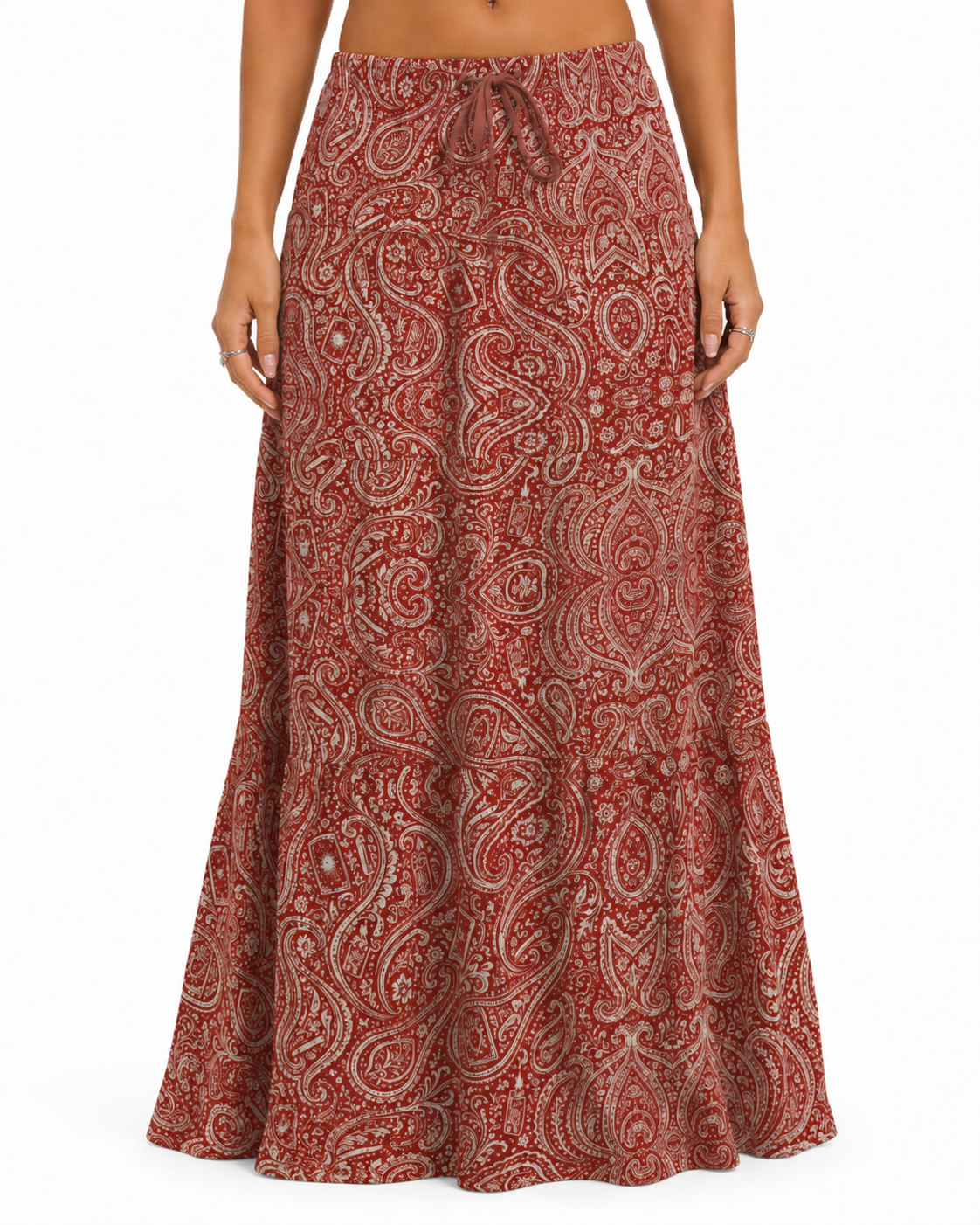Tarot & Tobacco Boho Pleated Maxi Skirt