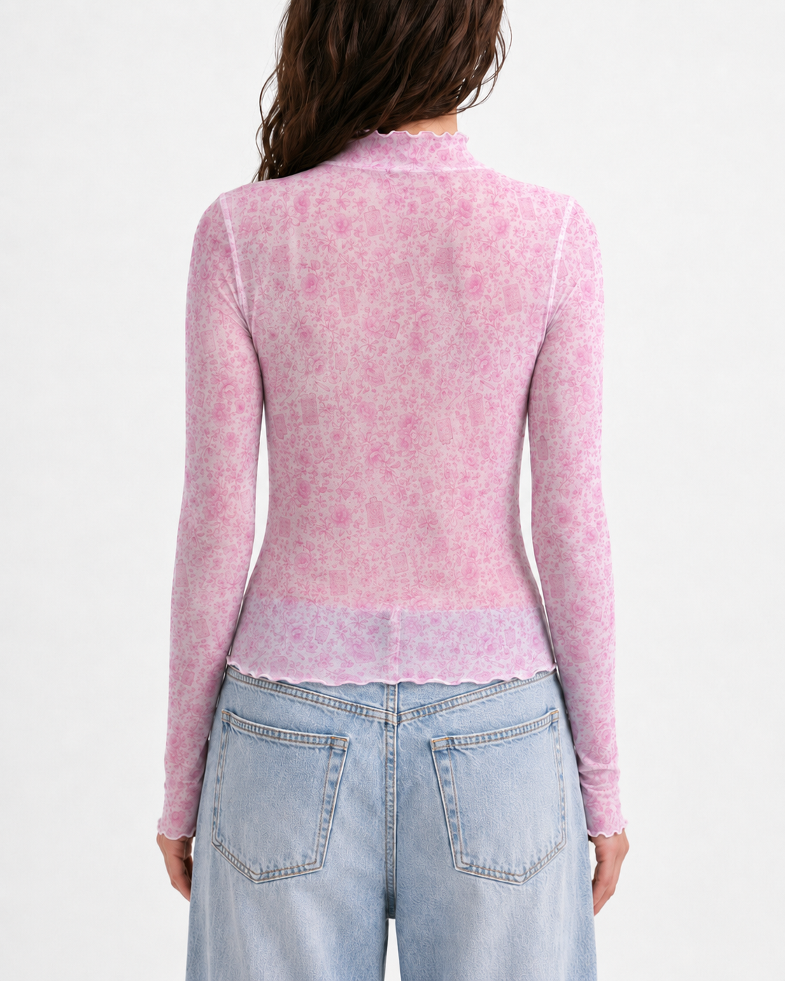 Pretty Little Vices Sheer Mesh Long Sleeve Top