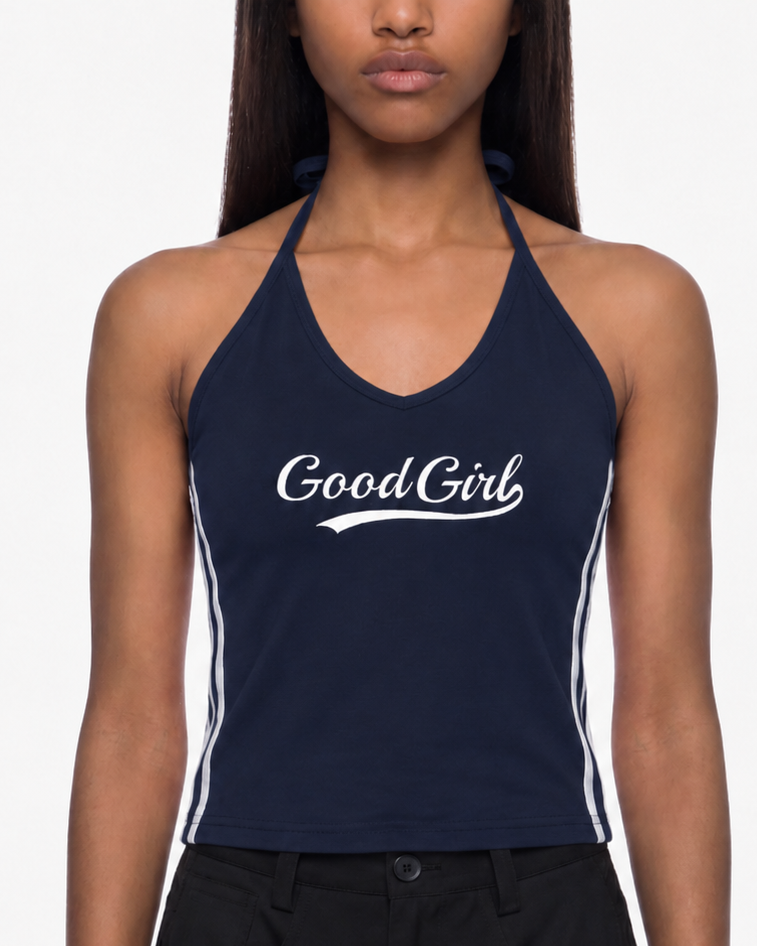 Good Girl Cotton Halter Tank Top