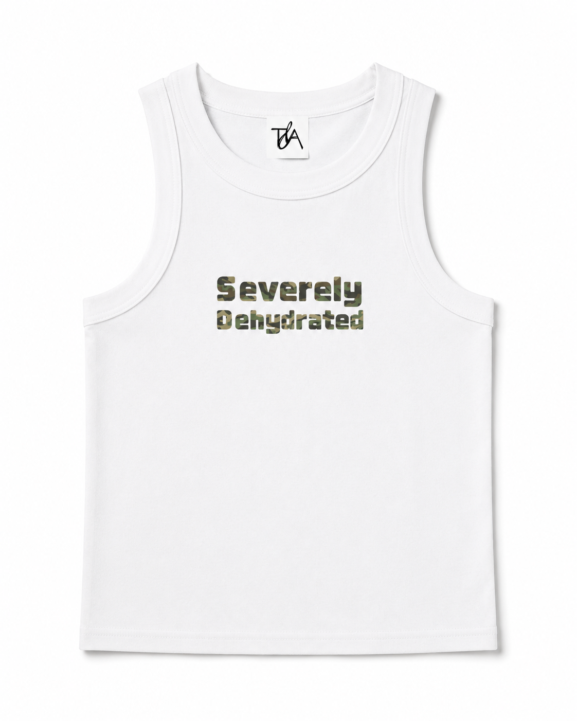 Severely Dehydrated Camo Text Tank Top
