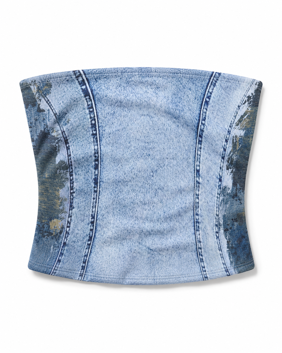 XO Faux Denim Tube Top