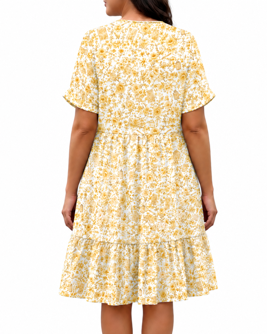 Pretty Little Vices Floral Print Babydoll Mini Dress