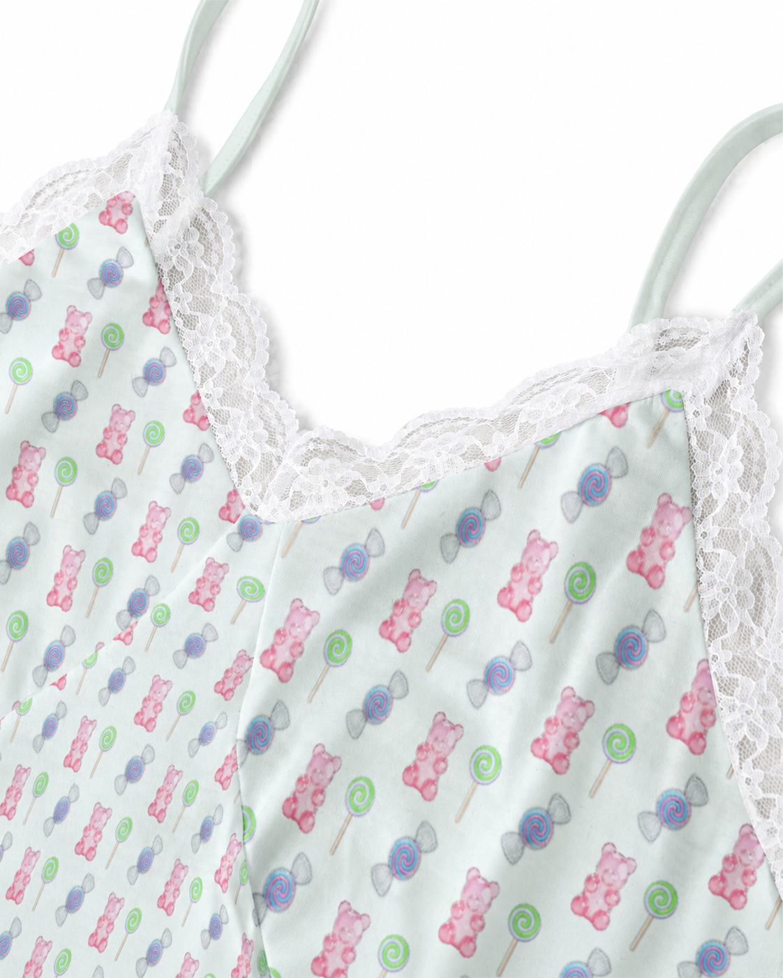 Sweet Tooth Lace Trimmed Cami and Shorts Lounge Set
