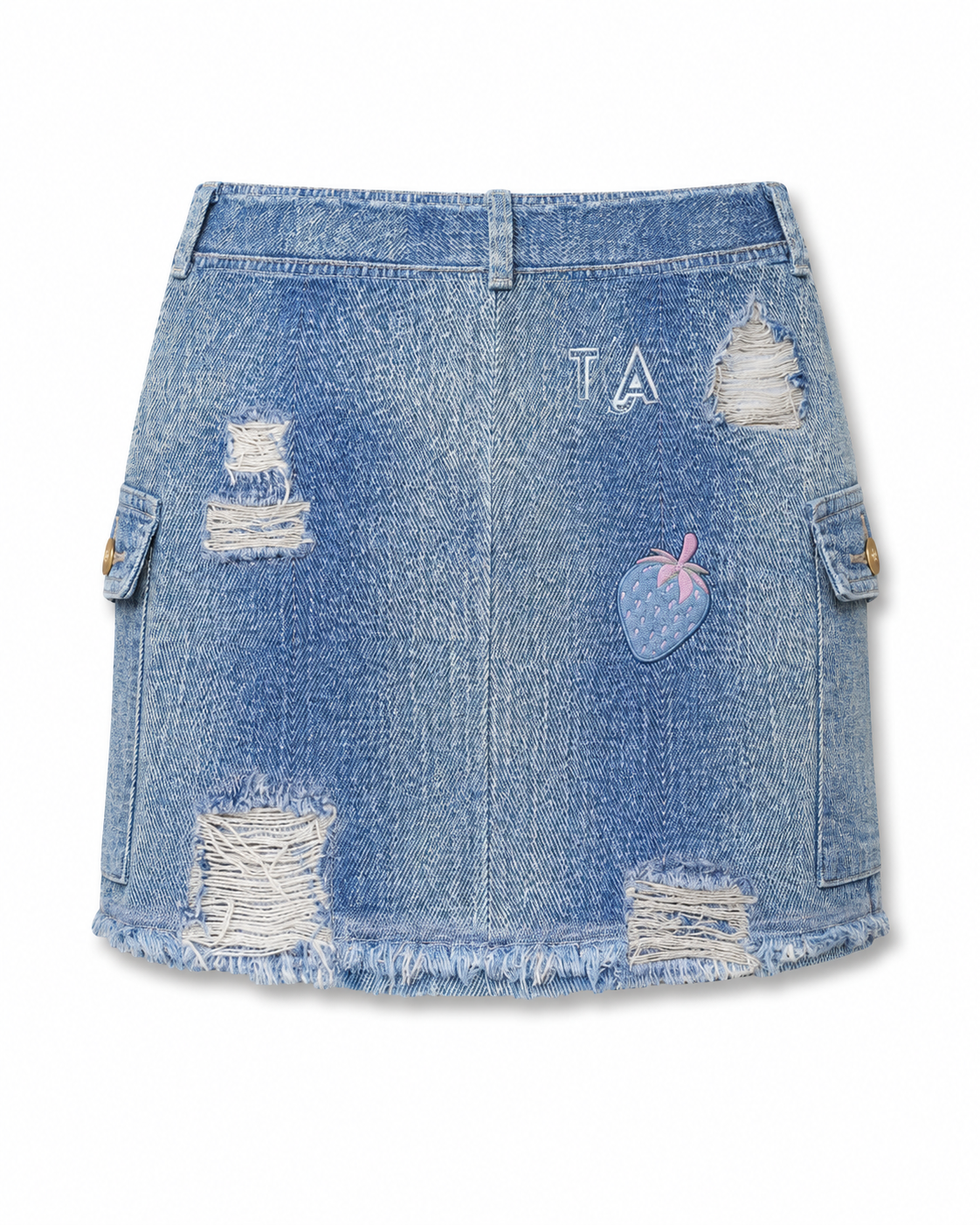XO Faux Denim Cargo Mini Skirt
