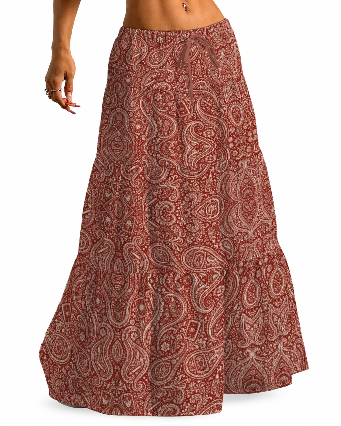 Tarot & Tobacco Boho Pleated Maxi Skirt