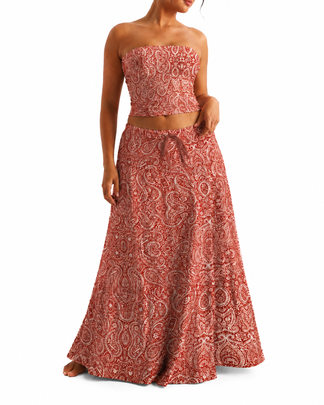 Tarot & Tobacco Boho Pleated Maxi Skirt
