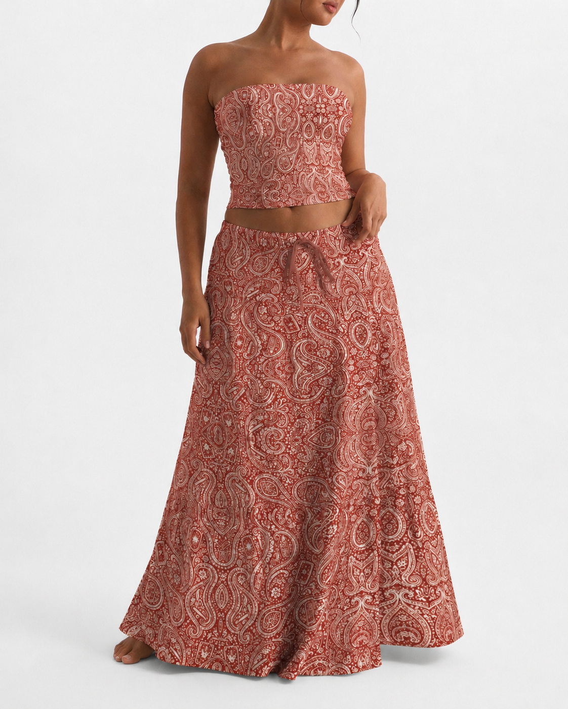 Tarot & Tobacco Paisley Tube Top and Panties Set