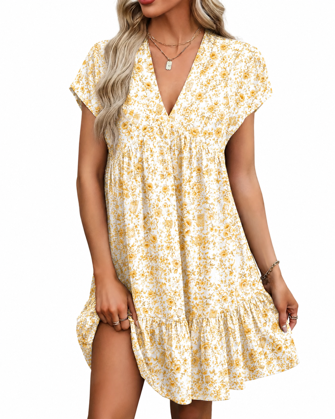 Pretty Little Vices Floral Print Babydoll Mini Dress