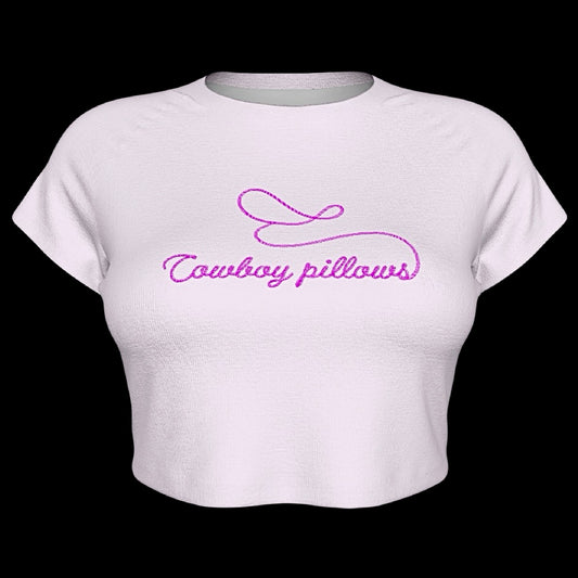 Cowboy Pillows Raglan Sleeve Crop Baby Tee