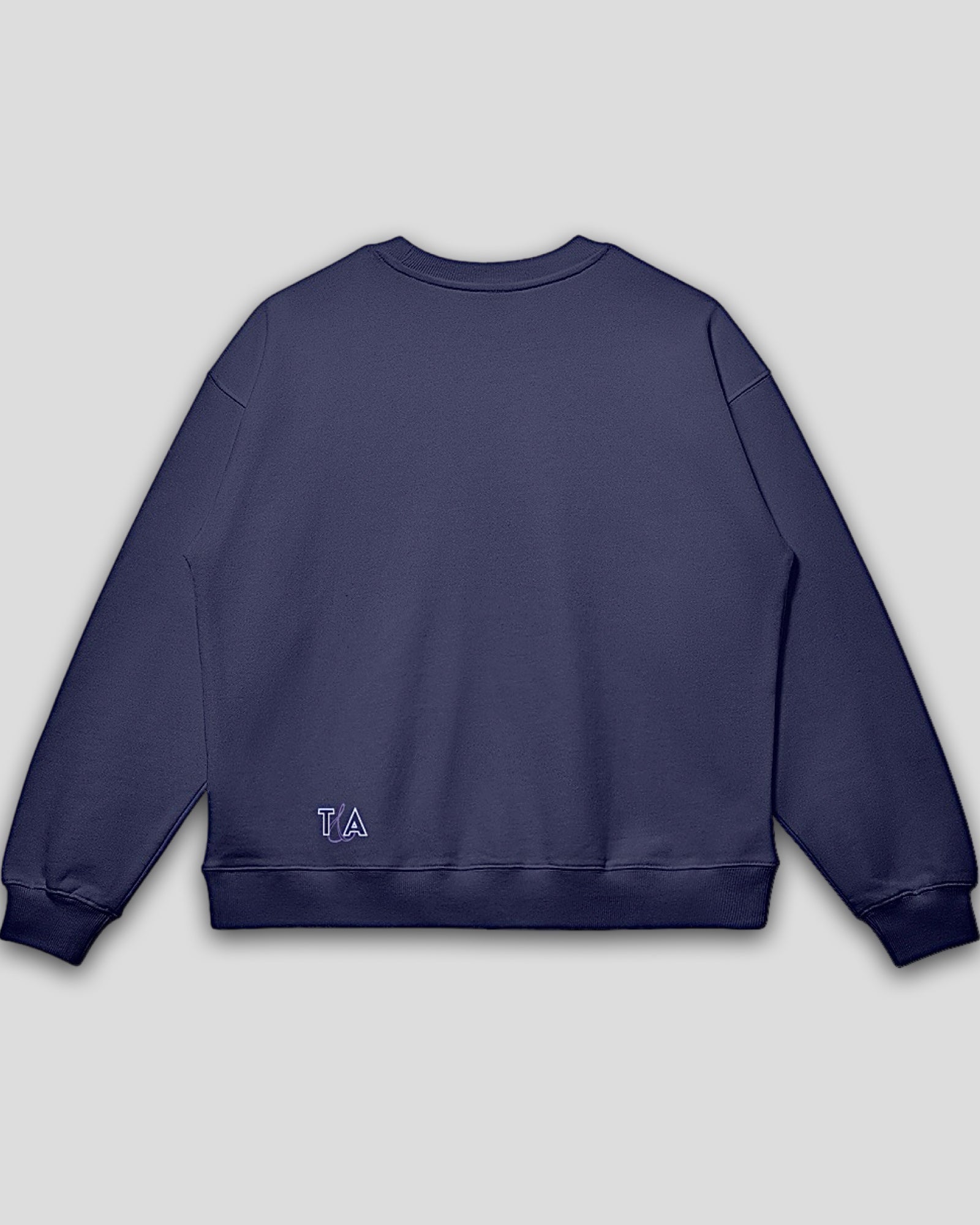 One Sip Embroidered Oversized Cotton Crew Neck Sweatshirt – Drop Shoulder Pullover