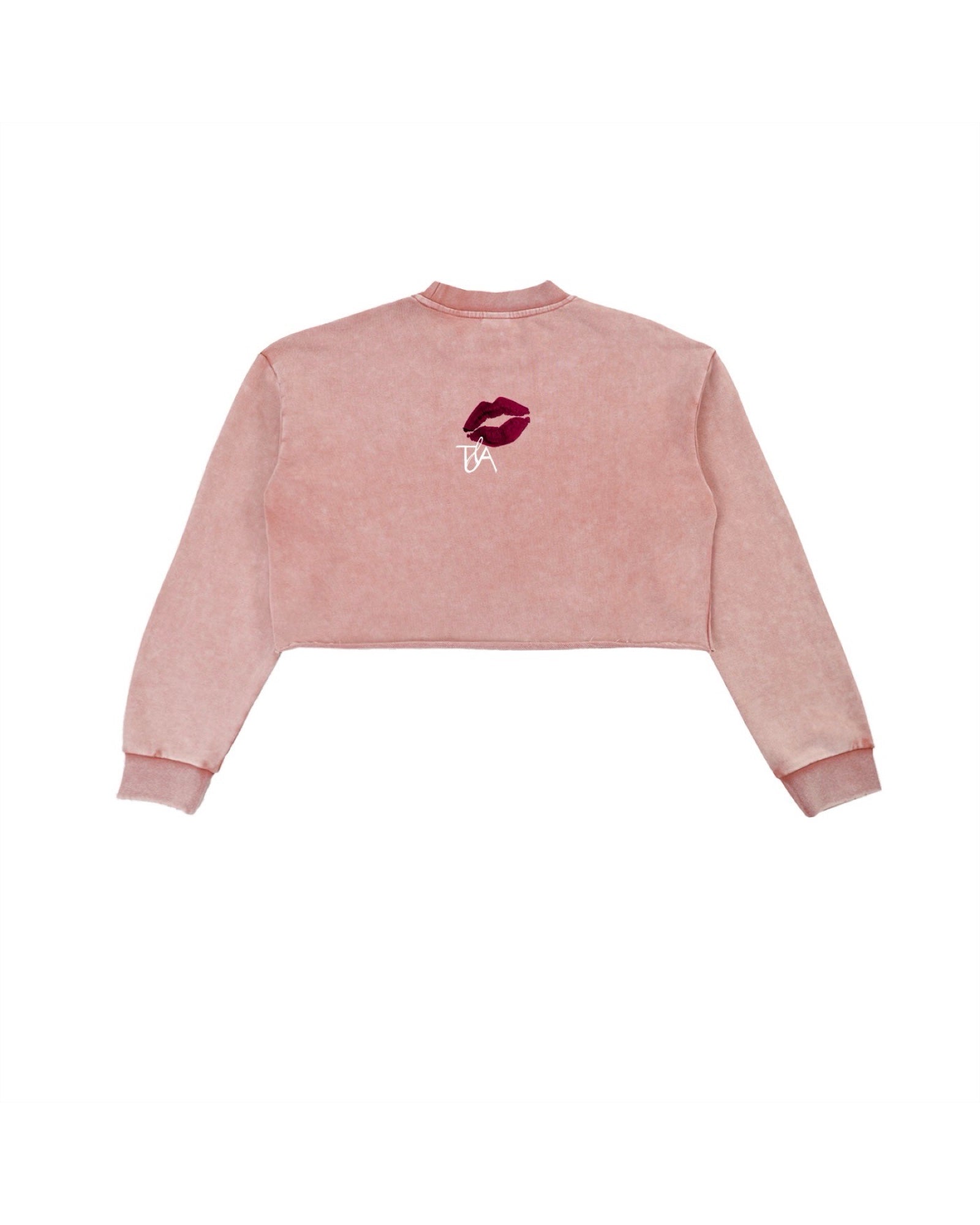 Second Wife Material Raw Edge Cropped Sweatshirt