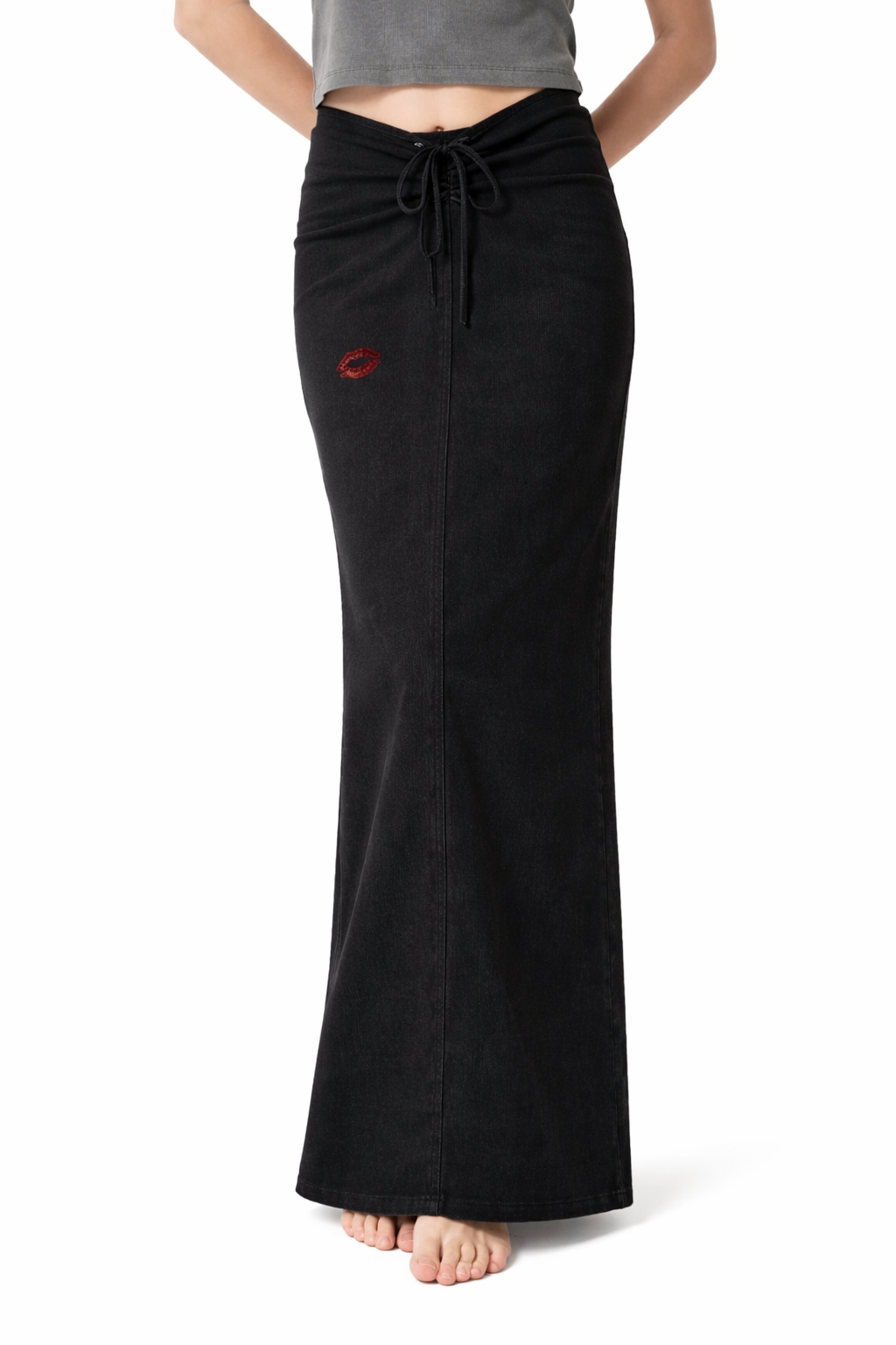 She Loves You Not Drawstring Maxi Skirt