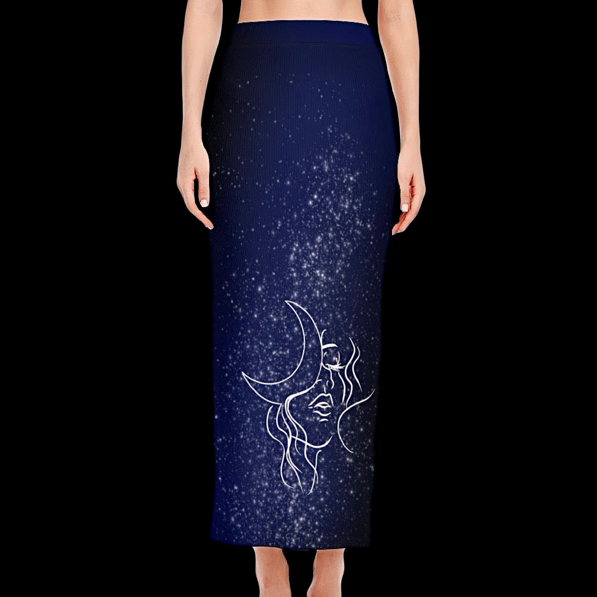 Moon Maiden Ribbed Maxi Skirt