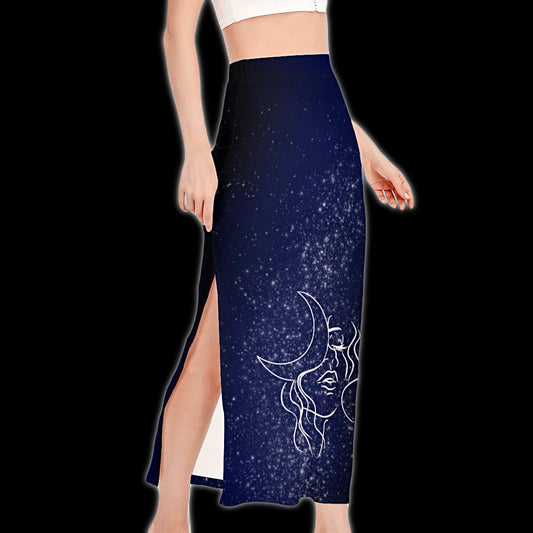 Moon Maiden Ribbed Maxi Skirt