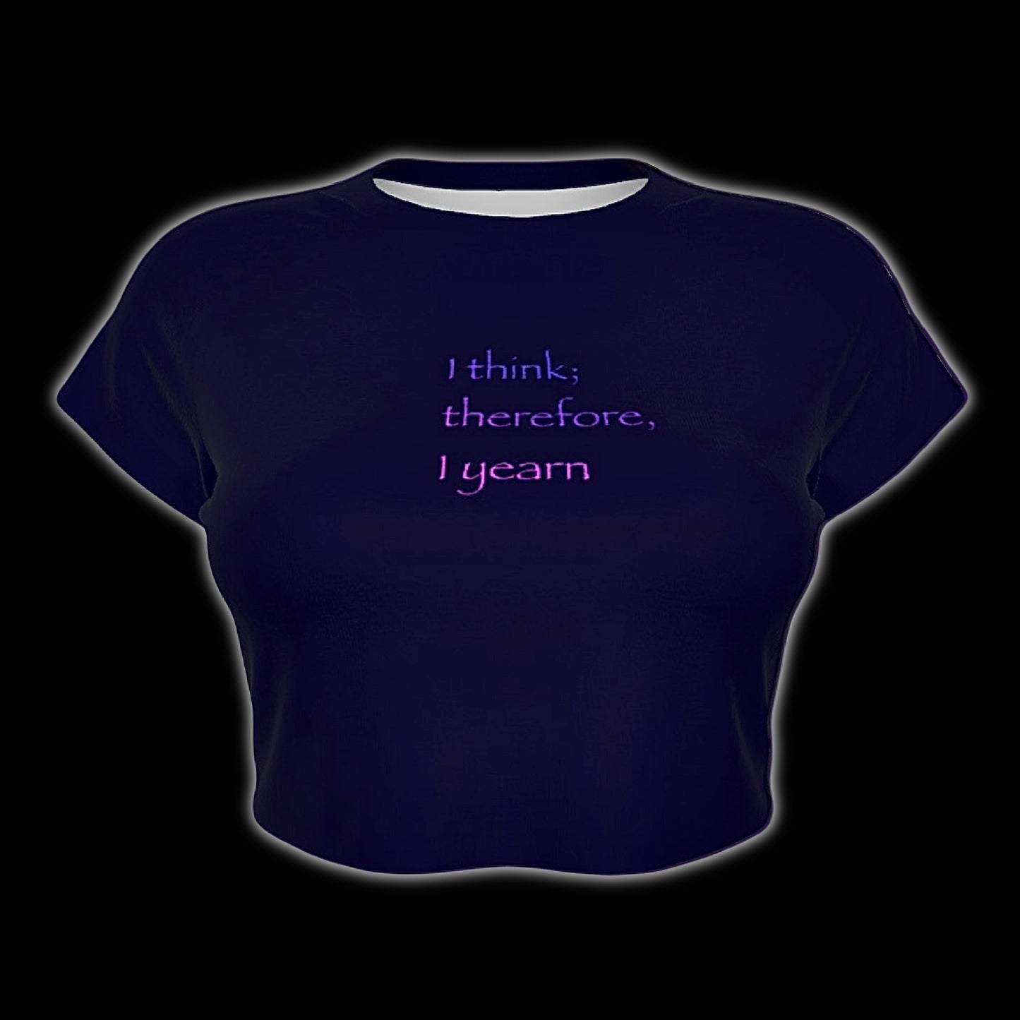 I Think Therefore I Yearn Raglan Sleeve Crop Baby Tee