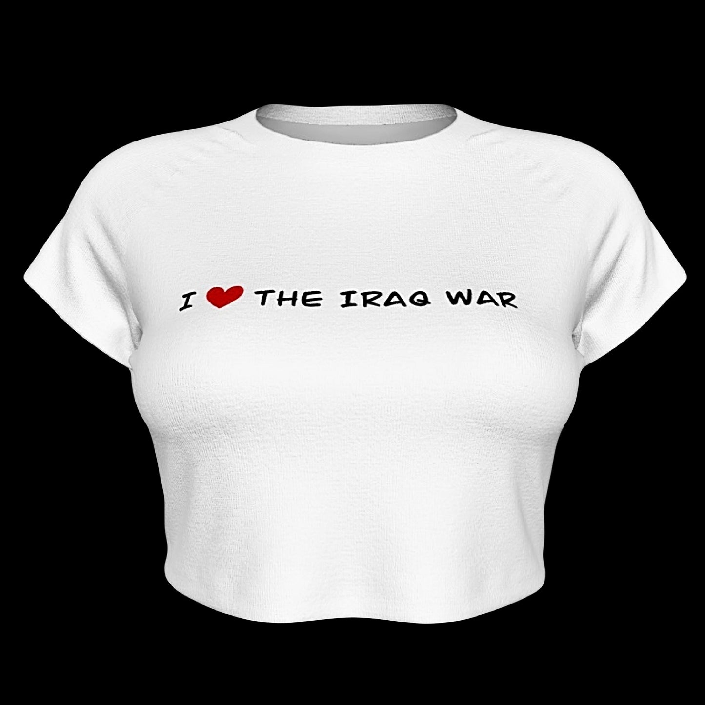 I Love The Iraq War Raglan Sleeve Crop Baby Tee