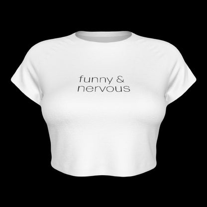 Funny and Nervous Raglan Sleeve Crop Baby Tee