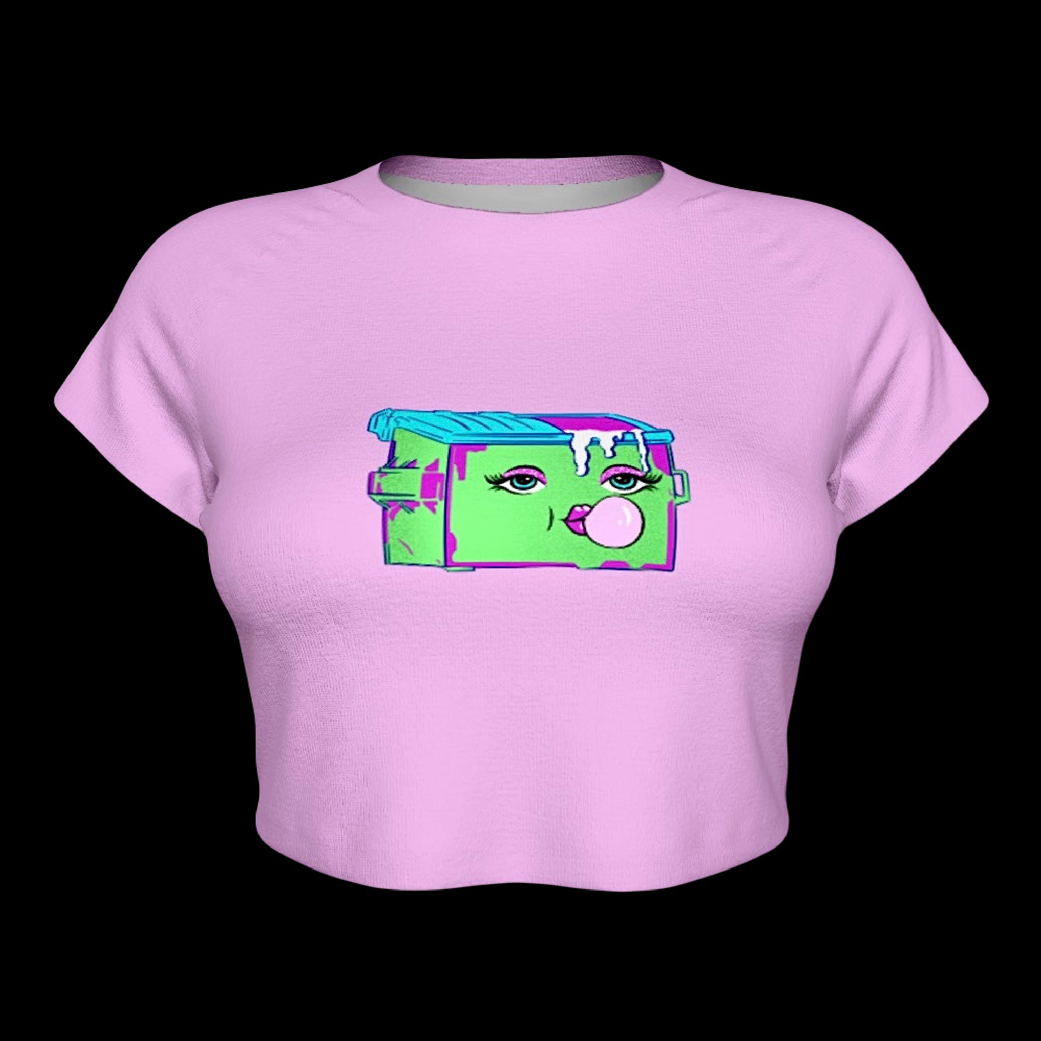 Bubblegum Dumpster Raglan Sleeve Crop Baby Tee