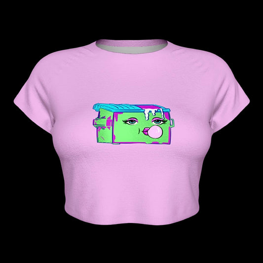 Bubblegum Dumpster Raglan Sleeve Crop Baby Tee