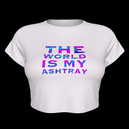 The World Is My Ashtray Raglan Sleeve Crop Baby Tee