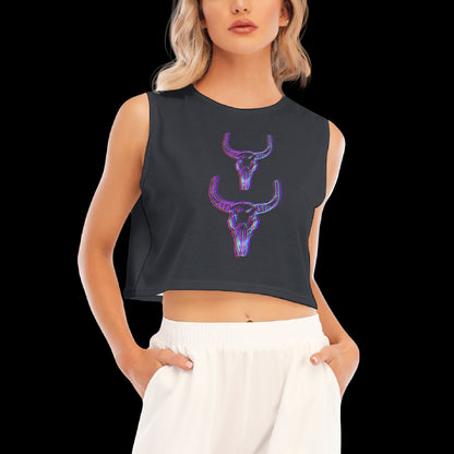 Steer Clear Relaxed Fit Sleeveless Jersey Crop Top