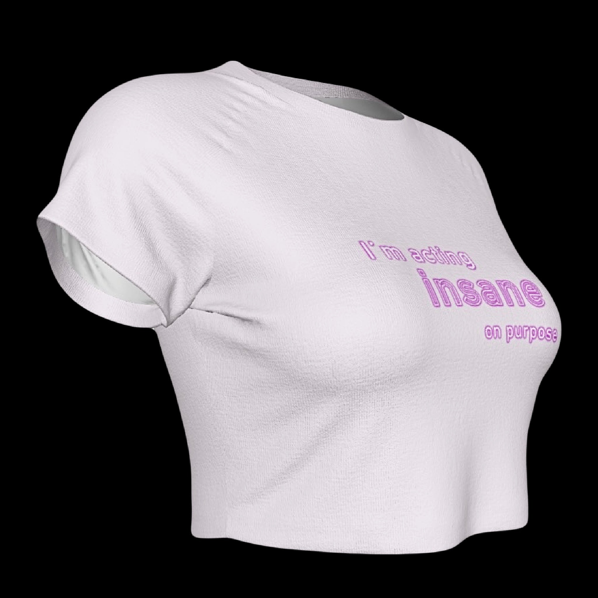 I’m Acting Insane On Purpose Raglan Sleeve Crop Baby Tee