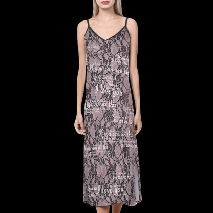 If You Can See This Lace Print Midi Sheath Dress