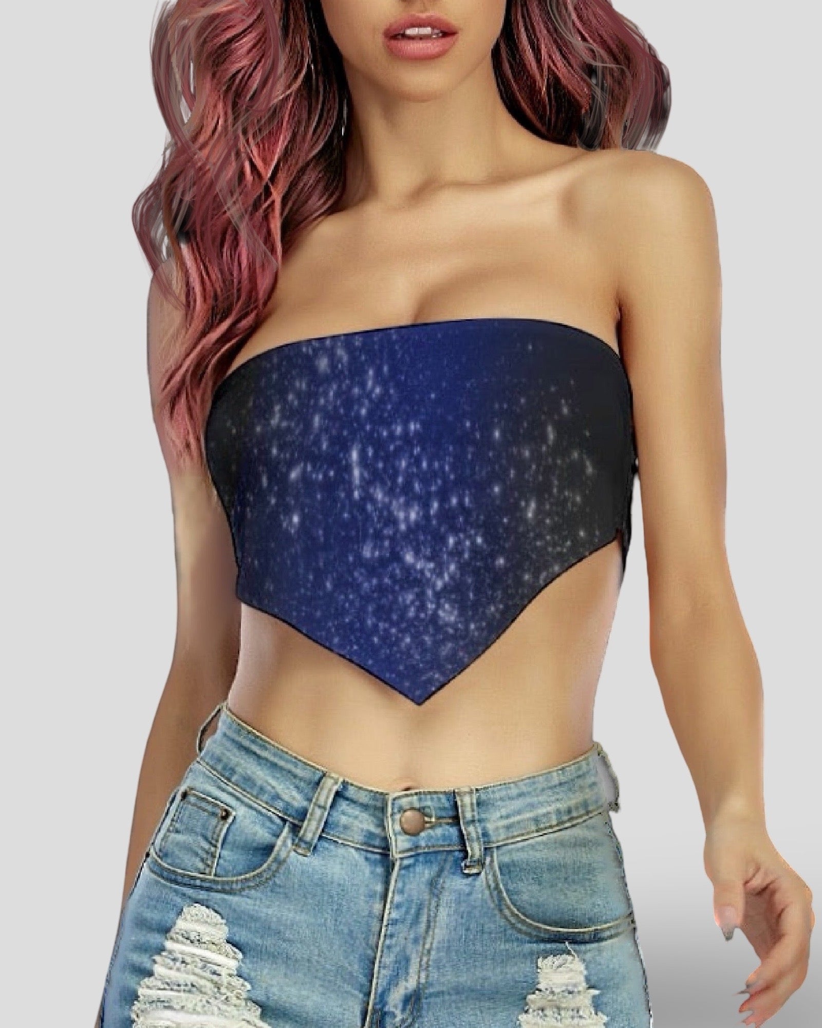Moon Maiden Silk Scarf Triangle Crop Top