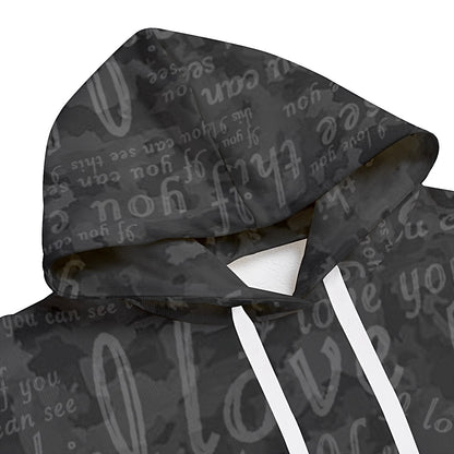 If You Can See This Muted Camo Knitted Fleece Unisex Hoodie