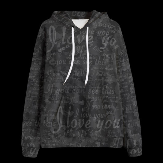 If You Can See This Muted Camo Hacci Knitted Fleece Unisex Hoodie