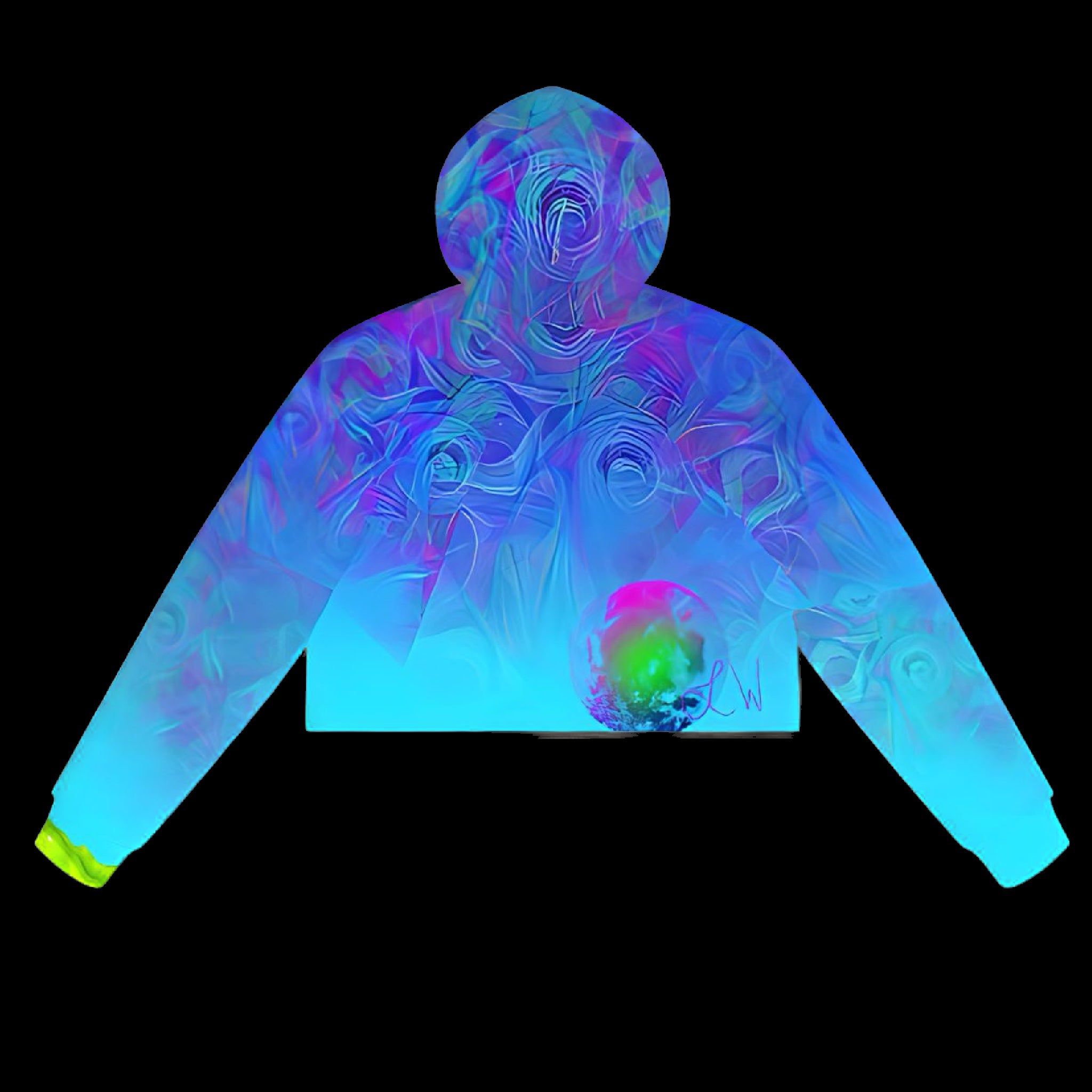 Out Of The Blue Celestial Crop Vivid Graphic Hoodie