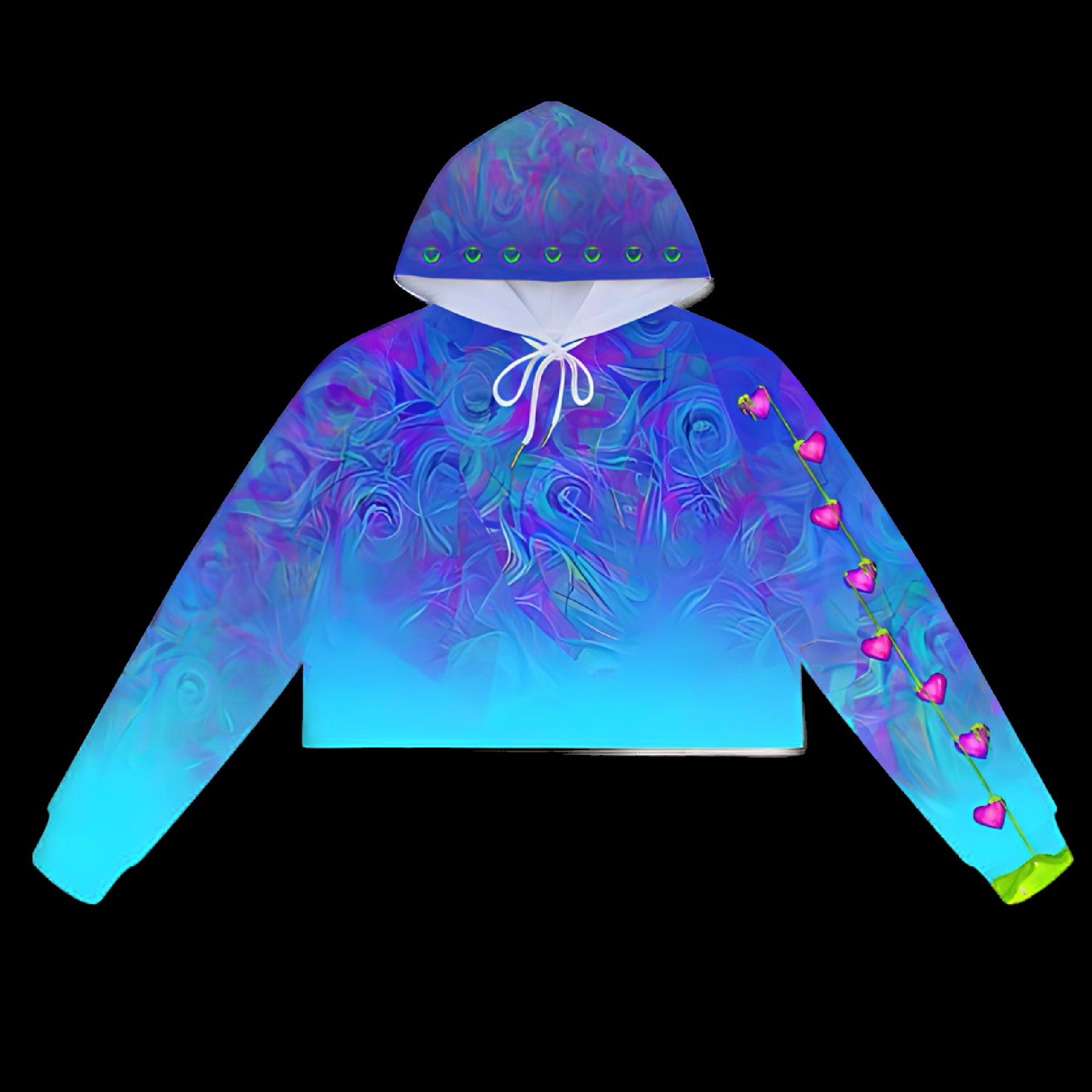 Out Of The Blue Celestial Crop Vivid Graphic Hoodie