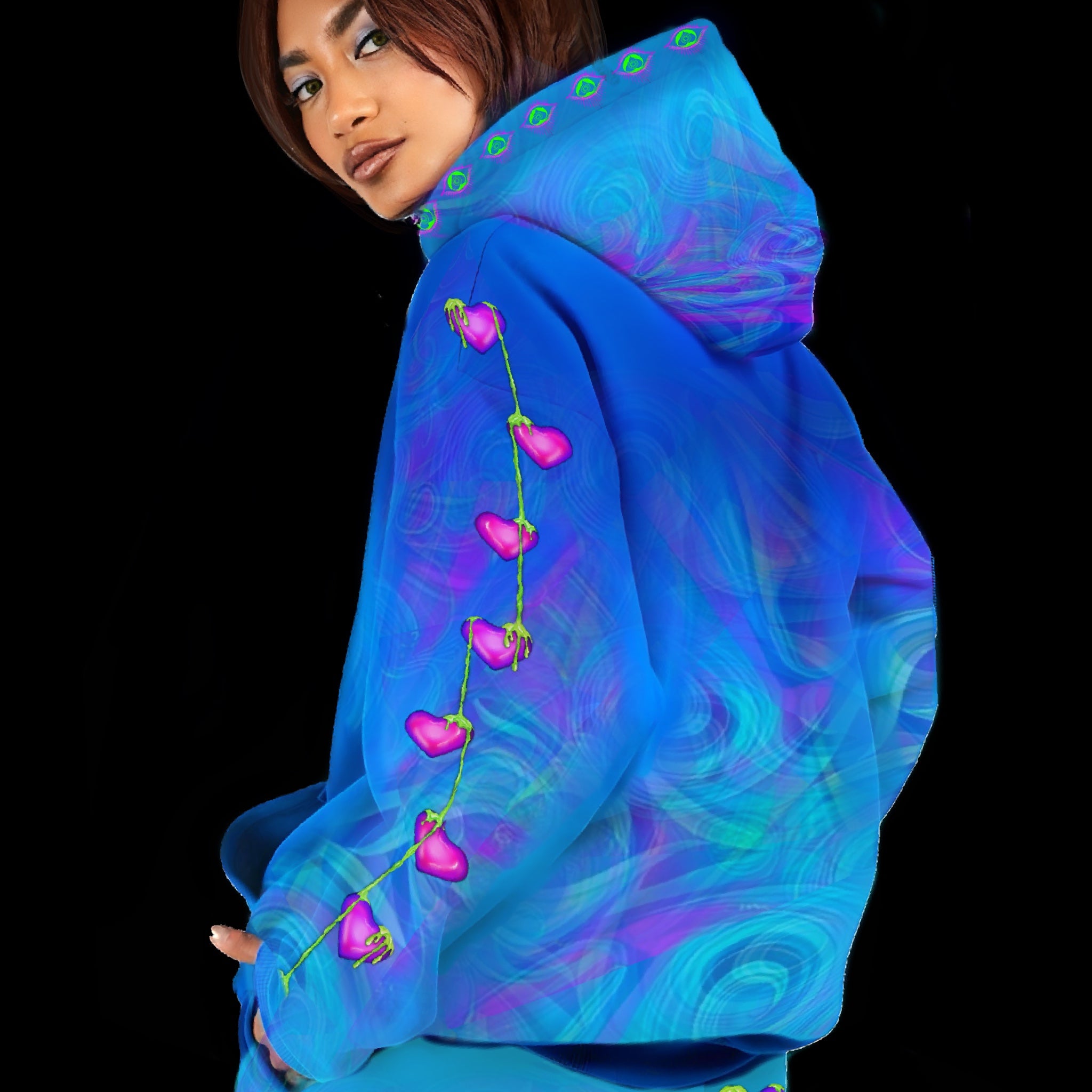 Out Of The Blue Oversize Drop Shoulder Graphic Hoodie