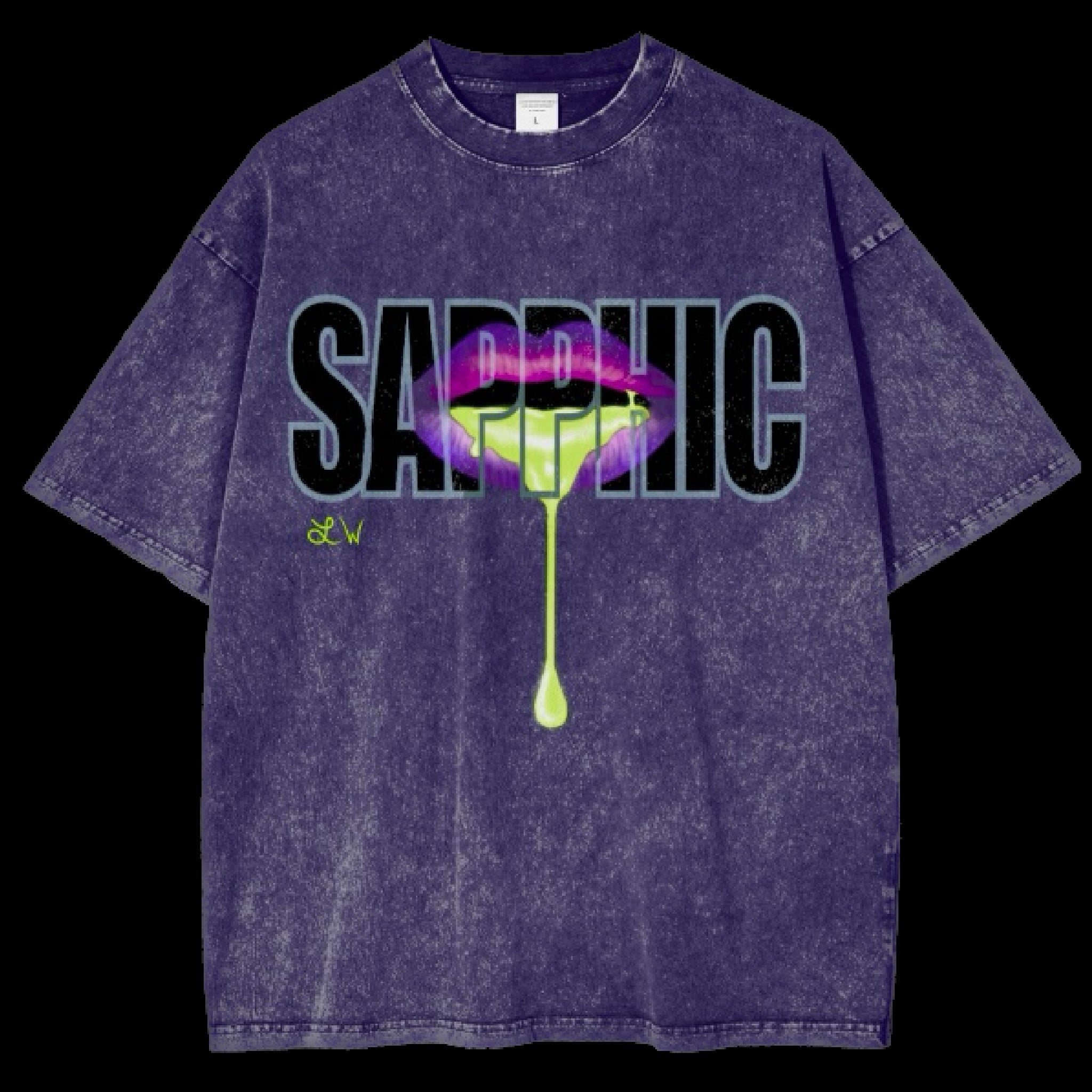 Sapphic Oversize Heavyweight Snow Wash T-Shirt