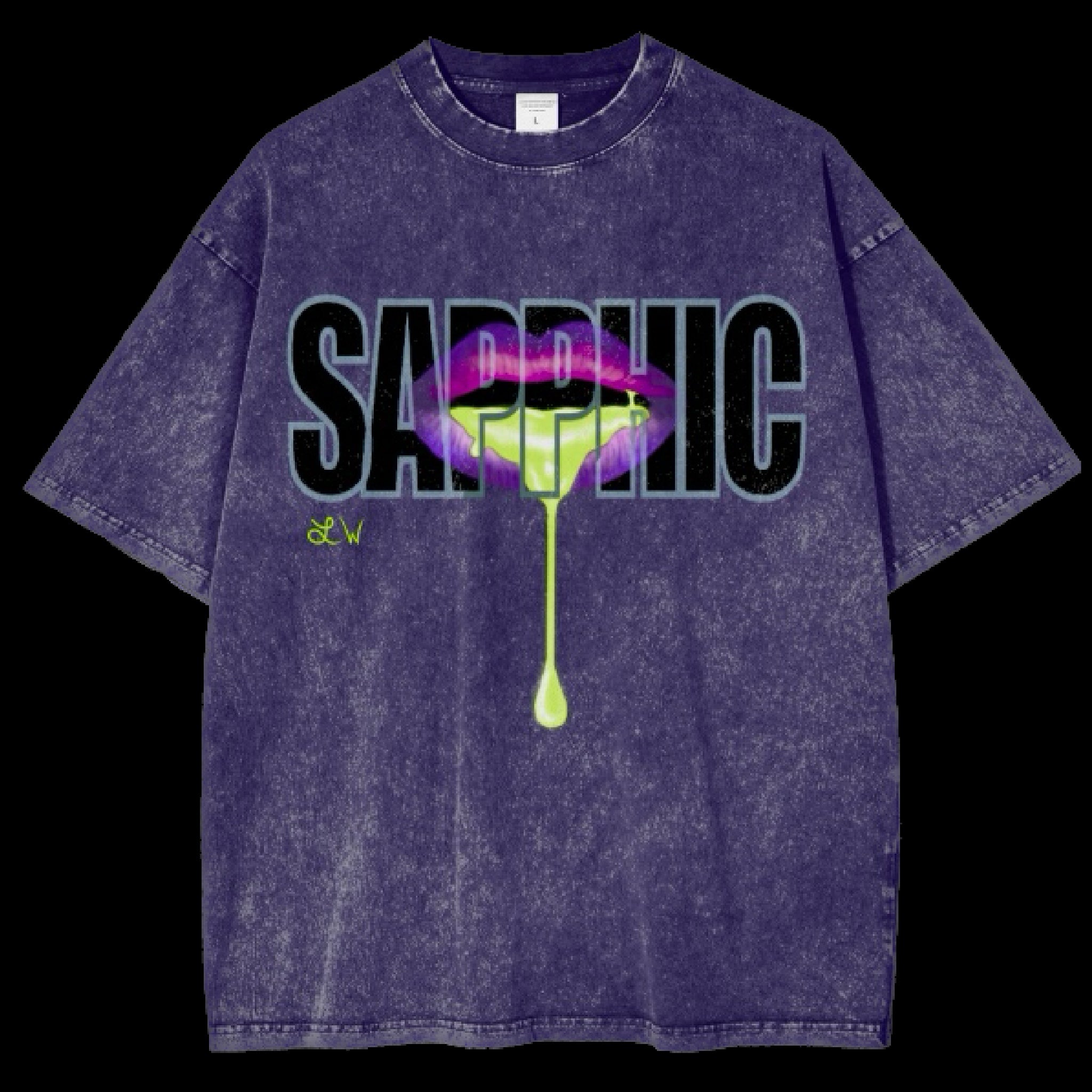 Sapphic Oversize Premium Heavyweight Cotton Snow Wash T-Shirt