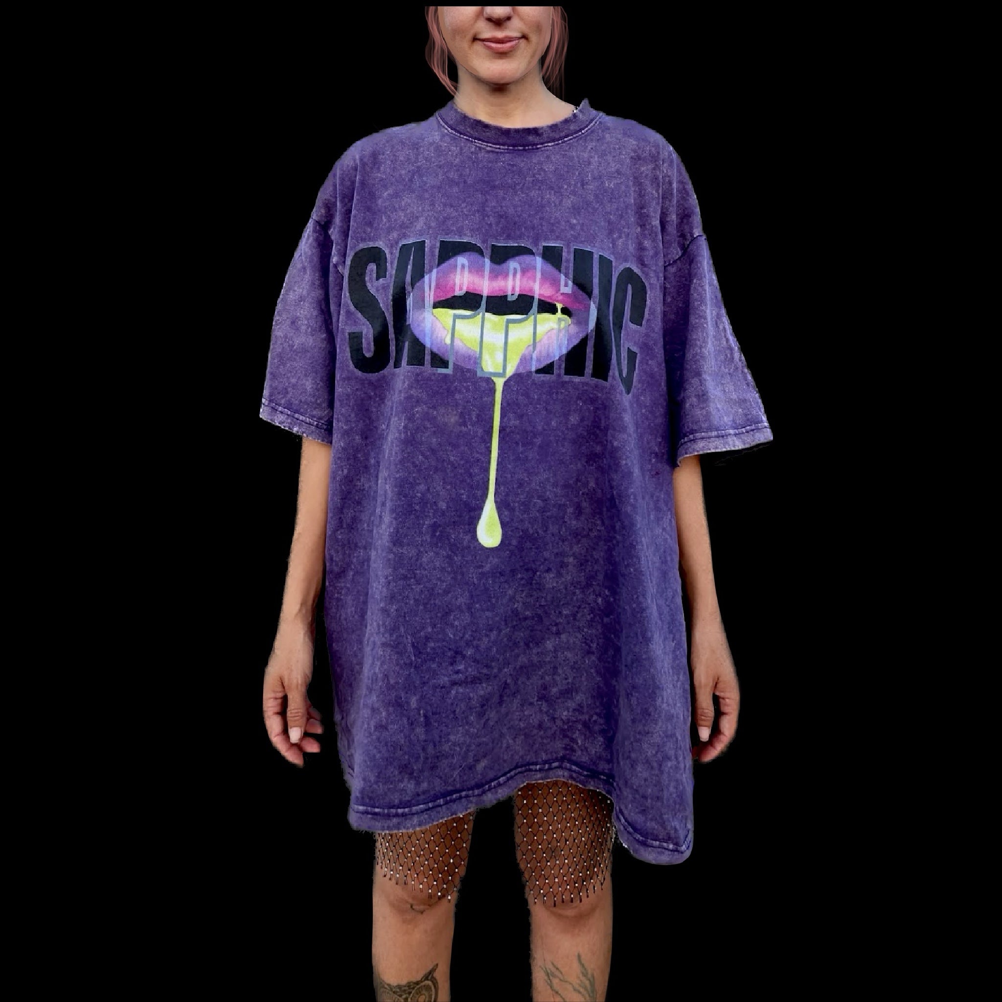 Sapphic Oversize Premium Heavyweight Cotton Snow Wash T-Shirt