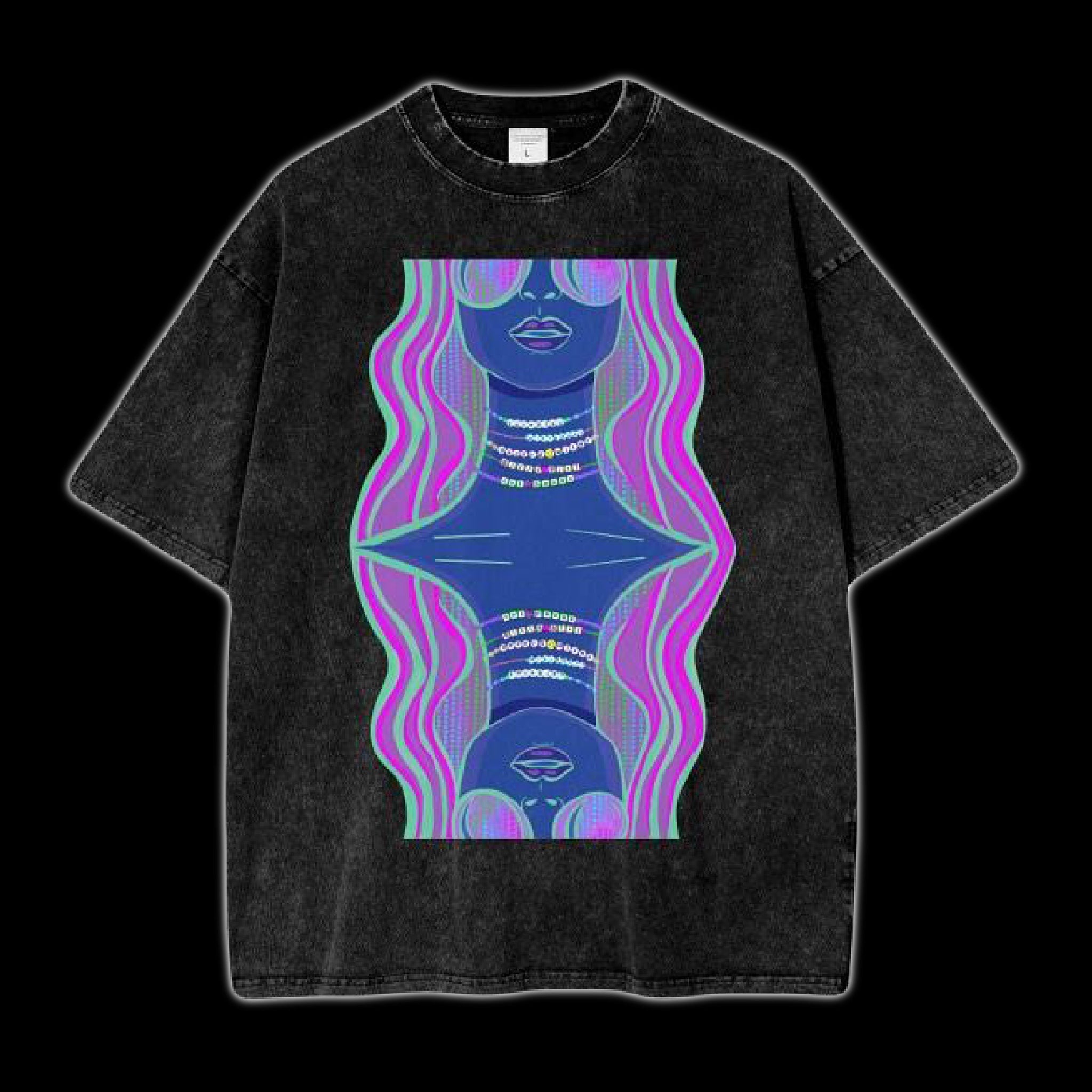Microdose & Mirrors Premium Cotton Oversize Heavyweight Unisex Snow Wash T-Shirt