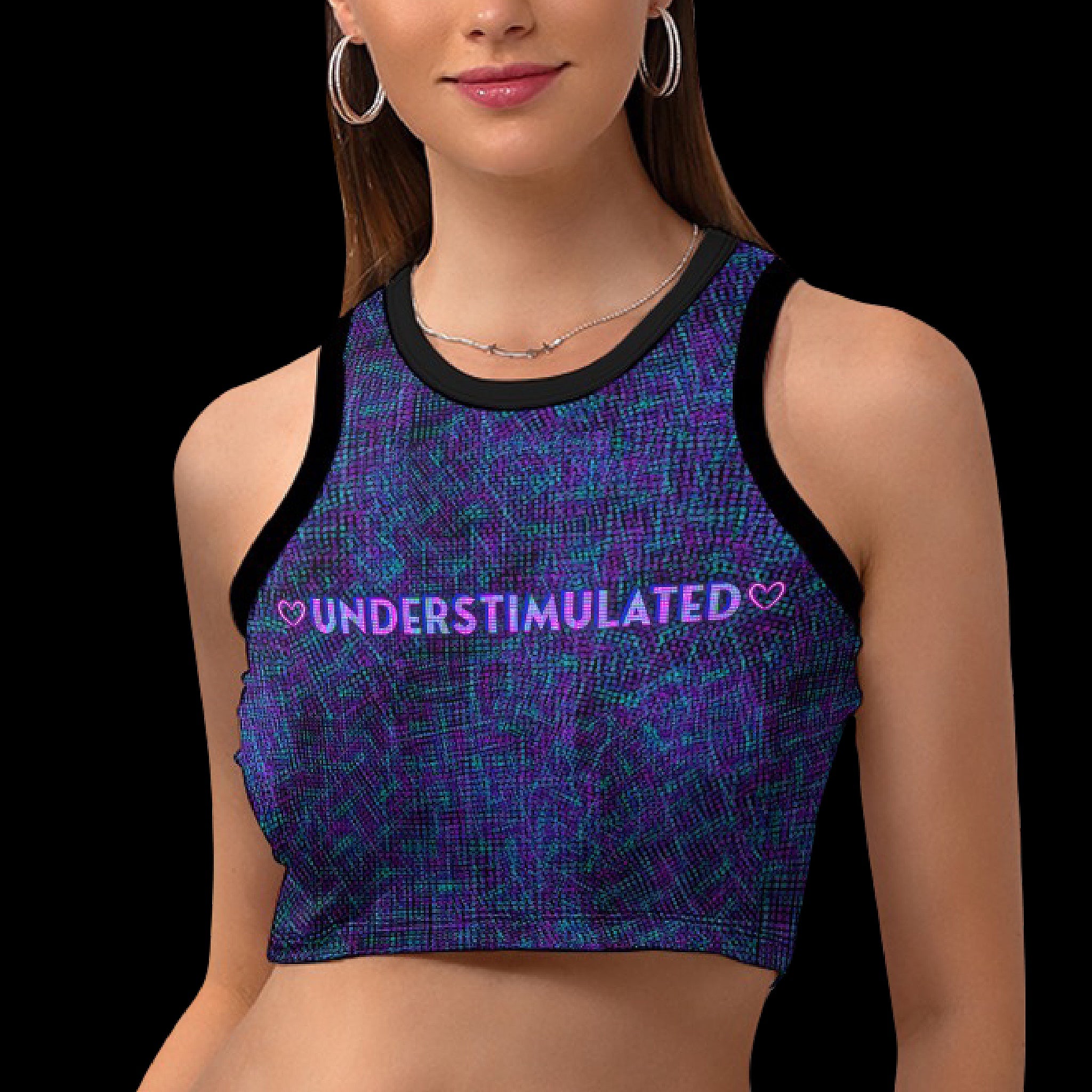 Understimulated Racerback Microfiber Crop Tank Top